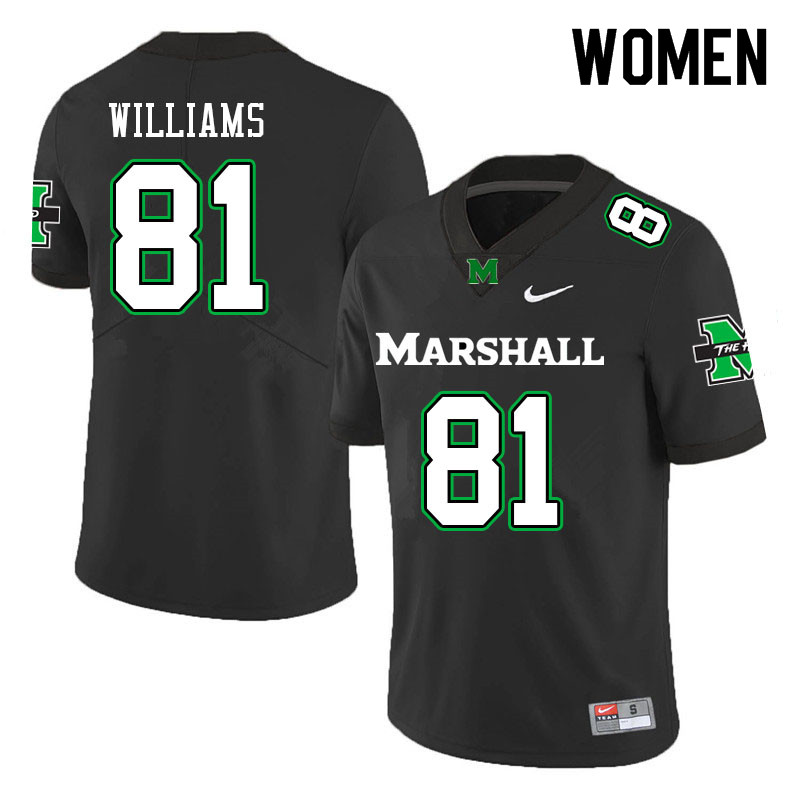 Women #81 Miles Williams Marshall Thundering Herd College Football Jerseys Sale-Black